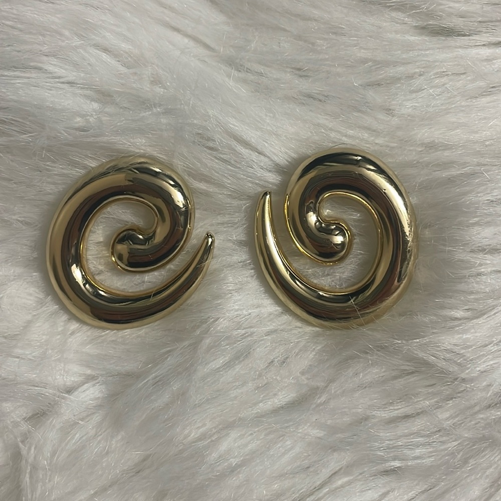 Gold Spiral Earrings